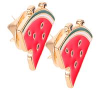 VILLCASE Lot de 2 Broches Pastèque en Alliage Épingles à Revers Fruitées Accessoires Colorés pour Vêtements et Paquet pour Fêtes Réunions et Usage Quotidien Design Tranche Cartoon