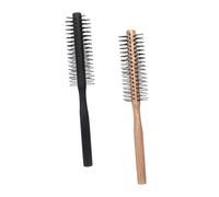 VILLCASE Lot de 2 Brosses Rondes à Cheveux en Bois Poils en Nylon pour Brushing Format Mini Compact Brosse à Boucler et Coiffer les Cheveux Bouclés Usage Maison et Coiffage Volume