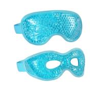 VILLCASE Lot de 2 Compresses Oculaires Réutilisables Bleu pour Soulager la Fatigue et Réduire les Gonflements, Masques Gel Confortables pour Yeux Sensibles, Pack de Glace D'été pour