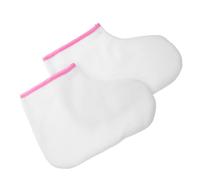 VILLCASE Lot de 2 Couvre-Pieds en Coton Ciré Blanc à Bord Rose Protecteurs pour Soins des Pieds à la Paraffine Épais et Réutilisables Adaptés pour Salon de Beauté et Usage Domestique