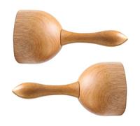 VILLCASE Lot de 2 Dispositifs de Thérapie par Ventouses en Bois Marron, Masseurs Gua Sha Portables pour Massage Corps Complet, Outil de Soin Peau pour Détente et Soulagement Musculaire