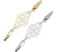 VILLCASE Lot de 2 Épingles à Cardigan en Métal Argenté et Doré Clips Vintage pour Pull Châle Robe - Accessoires Vestimentaires Élégants et Pratiques pour Femmes Broches à Revers de