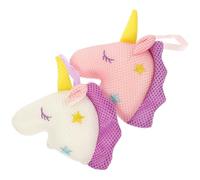 VILLCASE Lot de 2 Éponges de Bain Licorne en Filet Texture Délicate et Décontamination Profonde, Boules Garçon et Filles et Adultes, Accessoires Salle de Bain
