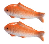VILLCASE Lot de 2 Figurines de Poisson en Céramique Flottantes, Ornement pour Aquarium Design Réaliste, Décoration Adorable pour Aquarium ou Bureau