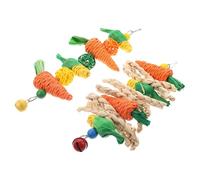 VILLCASE Lot de 2 Jouets Molaires pour Lapins et Petits Rongeurs en Corde de Paille, Soins Dentaires et Broyage des Dents, Jouets Suspendus pour Moments de Jeu Couleur Couleur Aléatoire