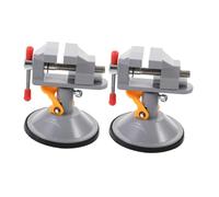 VILLCASE Lot De 2 Mini Étaux De Table Ventouse 360° Pivotant, Serrage-joint De Table Compact En Acier Argenté, Pour Travail Du Bois Et Bijoux, Outil Portable Pour Bricolage Et Précision