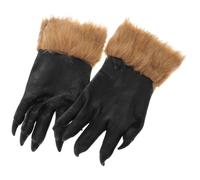 VILLCASE Lot de 2 Moufles D’halloween en Peluche de Patte de Loup Terrifiante, 30 X 16 Cm, Accessoires de Cosplay Décoratifs pour Fête Costumée et Ambiance Effrayante