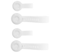 VILLCASE Lot de 2 Paires de Poignées Lève-abattant de Toilette Adhésives en Silicone Blanc, Accessoires Salle de Bain pour Personnes Âgées, Manipulation Hygiénique et Facile du Siège,