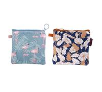 VILLCASE Lot de 2 Paquet en Toile pour Serviettes Hygiéniques Porte-Monnaie Compact Fermeture Éclair Paquet de Voyage Pratique pour Filles et Femmes Rangement Discret pour École et