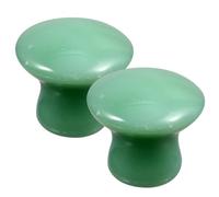 VILLCASE Lot de 2 Pierres de Massage Facial en Aventurine Naturelle Verte, Masseurs de Champignon pour Soin du Visage et Relaxation, Outils de Massage Gua Sha pour Bien-détente