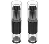 VILLCASE Lot de 2 Pinceaux à Poudre Rechargeable avec Flacon Pressurisé Poils Noirs Doux à Fibres Synthétiques Pinceaux à Fond de Teint et Blush Compacts pour Maquillage Portable et