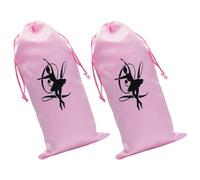 VILLCASE Lot de 2 Pochettes à Chaussures de Danse en Satin avec Cordon de Serrage, Faciles à Nettoyer, pour Chaussures de Ballet de Danse Quotidienne, Taille 13x27 Cm