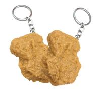 VILLCASE Lot de 2 Porte-Clés Poulet Frit Créatifs en Plastique Solide et Alliage de Zinc Accessoires Amusants pour Paquet à Dos et Garçon et Filles Porte-Clés Fast-Food Léger et Portable