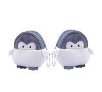 VILLCASE Lot de 2 Porte-Monnaie Créatifs en Peluche Pingouin, Mini Pochettes à Monnaie Portables, Tissu Doux, pour Femmes, Usage Quotidien et Voyage, Taille Compacte