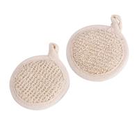 VILLCASE Lot de 2 Serviettes Exfoliantes Naturelles Corps en Tissu Beige, Outil D'exfoliation Qui Élimine Impuretés et Génère une Mousse Riche