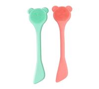 VILLCASE Lot de 2 set de Brosses Nettoyantes Nez en Silicone Brosse pour Points Noirs Couleurs Verte et Orange Accessoires Visage Doux et Compacts pour Soins Quotidiens