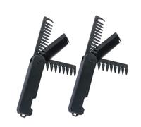 VILLCASE Lot de 2 set de Peignes à Texture Pliables pour Hommes Petit Peigne de Voyage Portable en Plastique Doux Outil de Coiffage pour Barbe et Cheveux Gras Compact et Pratique pour