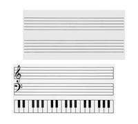 VILLCASE Lot de 2 Tableaux Blancs Magnétiques Flexibles en Caoutchouc pour Notes de Musique, Effaçables à Sec, pour Cours de Musique et Utilisation Cuisine