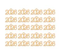 VILLCASE Lot de 20 Breloques Pendentifs 2026 en Acier Inoxydable Doré 8X16 MM 063 G pour Création Bijoux DIY Bracelets Porte-Clés et Accessoires Nouvel An Décoration Fête Annuelle