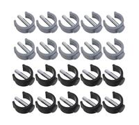 VILLCASE Lot de 20 Fixations en C pour Cannes de Marche et Déambulateurs, Pinces en ABS et Acier, Compatibles Tubes 25/28 MM, Goupilles de Verrouillage 28 MM, Accessoires Noirs et Gris