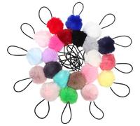 VILLCASE Lot de 22 Élastiques à Cheveux à Pompons en Matière Pelucheuse Douce Couleurs Variées Élastiques Confortables pour Filles et Tout-Petits Adaptés pour Queues de Cheval et