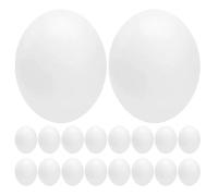 VILLCASE Lot de 24 Œufs Factices en Plastique Solide Blanc pour Perruches et Oiseaux Nicheurs, Accessoires Réalistes pour Entraînement Nid et Décoration Naturelle