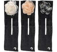 VILLCASE Lot de 3 Appareils à Chignon en Acier Fleur en Mousseline Couleurs Noir Blanc Cassé et Pêche Modeleur pour Femme et Fille Accessoire Coiffure pour Mariage et Quotidien