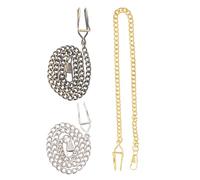 VILLCASE Lot De 3 Chaînes De Montre De Poche Vintage Métalliques Argenté, Or Et Bronze, Chaînes Décoratives Rétro pour Hommes Et Femmes, Accessoire Pratique pour Montre Et Jean, Longueur Optimale