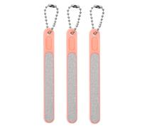 VILLCASE Lot de 3 Limes à Ongles Porte-Clés Compactes pour Femmes Mini Polissoirs Abrasifs Naturels Outils de Manucure Portables pour Ongles Lisses et Décoratifs pour Voyage et Usage