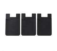 VILLCASE Lot de 3 Porte-Adhésifs en Silicone pour Téléphone Portable Pochette Autocollante Antidérapante Compatible de Crédit Design Pratique et Mince Noir