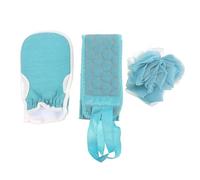 VILLCASE Lot de 3 Set de Set de Pièces pour Bain Comprenant Moufles Exfoliant, Boule Éponge et Serviette à Longues Bandes pour Massage Dos, pour Garçon et Filles