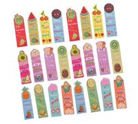 VILLCASE Lot de 36 Marque-pages Parfumés aux Fruits, 12 Motifs Fruités Amusants, Marqueurs de Lecture Dessin Animé pour Garçon et Filles et Adolescents, Accessoires de Bureau et Scolaires