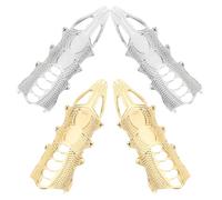 VILLCASE Lot de 4 Bagues Complètes Vintage en Alliage sans Nickel, Accessoires Décoratifs pour Femmes, Style Punk Simple pour Halloween et Cosplay