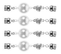 VILLCASE Lot de 4 Boutons Magnétiques pour Foulard en Perles Décoratives, Épingles à Hijab sans Épingle pour Femmes et Filles, Aimants Anti-accrocs pour Écharpe et Châles, Accessoire Hijab