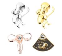 VILLCASE Lot de 4 Broches en Métal Thème Organes du Corps Humain Broche Utérus pour Vêtements Femmes Épingle de Revers pour Paquet à Dos Accessoires Décoratifs Médicaux et Quotidiens