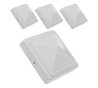 VILLCASE Lot de 4 Capuchons de Poteaux de Clôture en Fer Blanc 80X80 MM Embouts Décoratifs Mats Étanches pour Poteaux de Portail Couvre-Poteaux Carrés Protecteurs pour Terrasse et Jardin