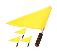 VILLCASE Lot de 4 Mini-drapeaux Jaunes en Polyester Manche en Acier Inoxydable pour Parade et Fête Sportive, Design Portatif pour Créer une Ambiance Festive