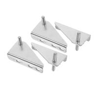 VILLCASE Lot de 4 Petites Charnières en Acier Inoxydable pour Porte de Congélateur, Charnières de Remplacement 37mm Capuchons en Caoutchouc, Accessoires pour Réparation Réfrigérateur,