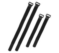 VILLCASE Lot de 4 Sangles de Porte-vélos en Nylon Noir, Réglables et Sécurisées pour Cadre et Roues, Adaptées Montage Mural Voiture