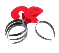 VILLCASE Lot de 4 Serrage-Têtes Amusants Flèche Point D’Exclamation Point D’Interrogation et Symbole de Localisation Rouge Bandeaux Rembourrés pour Femmes Accessoires Légers pour Fête