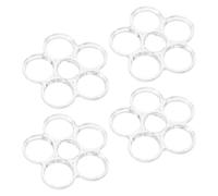 VILLCASE Lot de 4 Supports en Plastique pour Arrangement Floral 6 Trous, Fixation Rapide Multi-tiges, Accessoires Indispensables pour Compositions et Décorations DIY