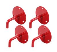 VILLCASE Lot de 4 Supports Muraux Rouges pour Extincteur Co2 2-9 Kg Crochets Métalliques Solide Fixation Murale pour Environnements Humides et Difficiles