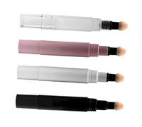 VILLCASE Lot de 4 Tubes de Maquillage Rechargeables 5 Ml Petit Flacon Vide Transparent, Rose, Noir, Blanc pour Blush Liquide Voyage Cosmétique