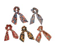 VILLCASE Lot de 5 Élastiques à Cheveux Créatifs pour Femmes et Filles, Motifs Fleuris Aléatoires, Doux et Délicats pour Cheveux Épais ou Fins, Accessoires Coiffure pour Couleur Aléatoire