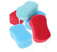 VILLCASE Lot de 5 Éponges de Bain Exfoliantes en Matériau Doux et Solide Couleurs Assorties Conception de 8 Cordon pour Nettoyage Corporel Quotidien en Profondeur