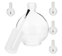 VILLCASE Lot de 5 Flacons en Verre Transparents de 75 Ml pour Vernis à Ongles Rechargeables avec Pinceau Intégré et Bouchon Blanc Petits Flacons Compacts pour Voyage Manucure et Usage