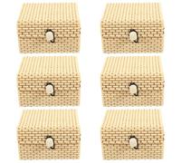 VILLCASE Lot de 6 Boîtes à Savonnette en Plastique Kaki Style Vintage Rustique, Coffres Miniatures pour Décoration et Rangement Gain de Place à Domicile
