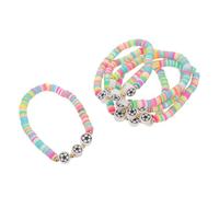 VILLCASE Lot de 6 Bracelets de Football en Argile Souple pour Garçon et Filles - Bijoux à Breloques Colorés et Légers - Accessoires de Supporters Jours de Match et Événements Sportifs