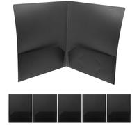 VILLCASE Lot de 6 Chemises à Pochettes en Plastique Pp Noir, Dossier de Présentation A4 Double Poche Facile à Nettoyer, pour Rangement de Documents Scolaires et Universitaires