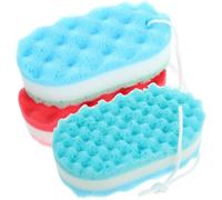 VILLCASE Lot de 9 Éponges de Bain Moussantes pour Adultes, Triple Couche Ondulée, Couleurs Assorties, Éponges Portables pour Corps, Exfoliation Douce et Nettoyage Quotidien, Accessoires
